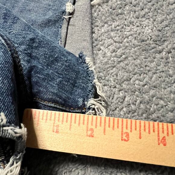 Abercrombie & Fitch Jean Shorts Womens 30 /10 High Rise Mom Cut Off Raw Hem - Picture 9 of 9